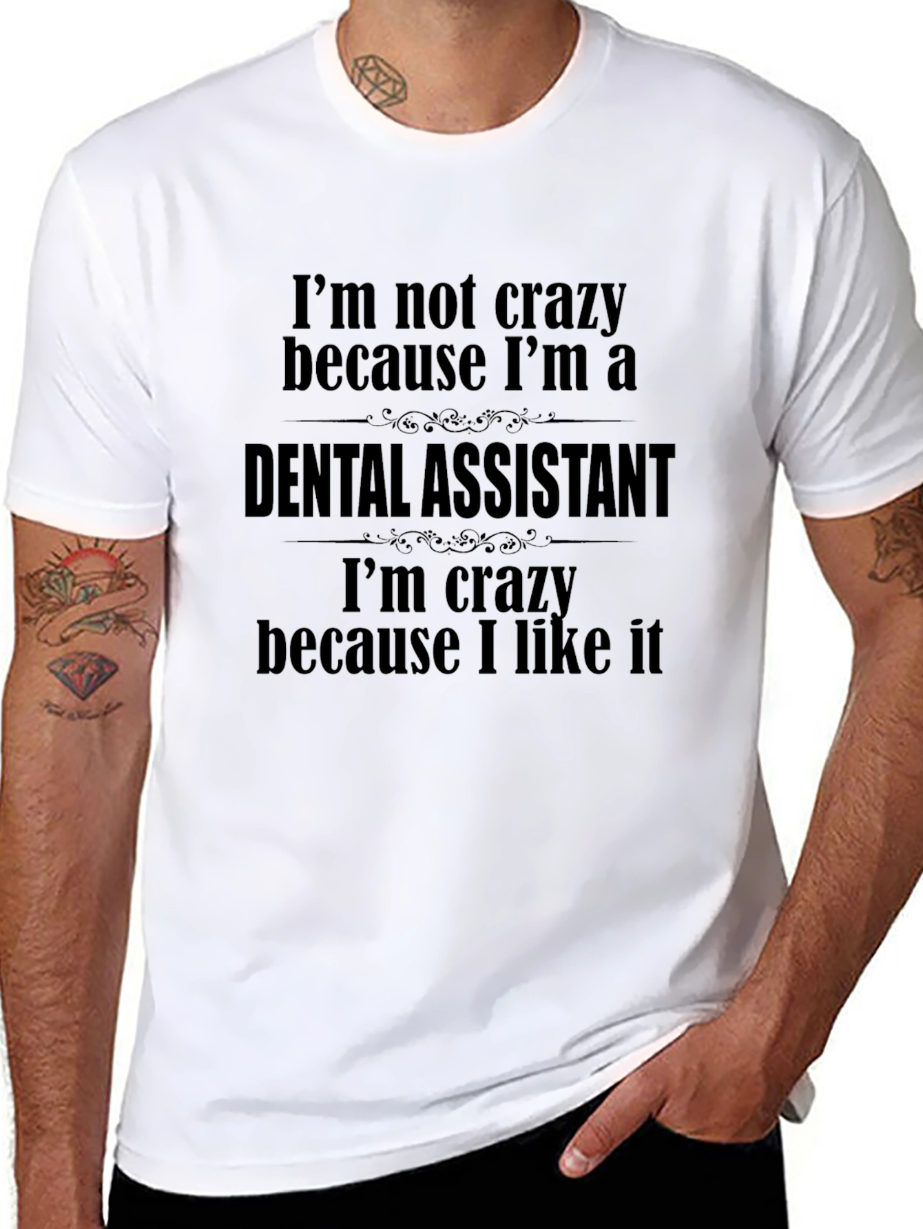 Black Crazy Dental Assistant T-Shirt view 8
