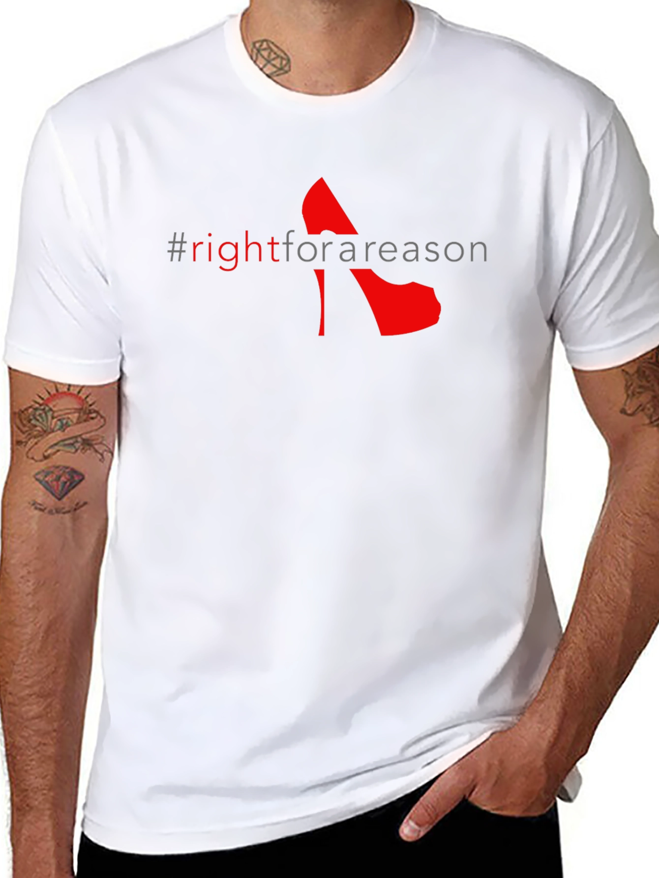 Black Right For A Reason Graphic Tee - Black view 8