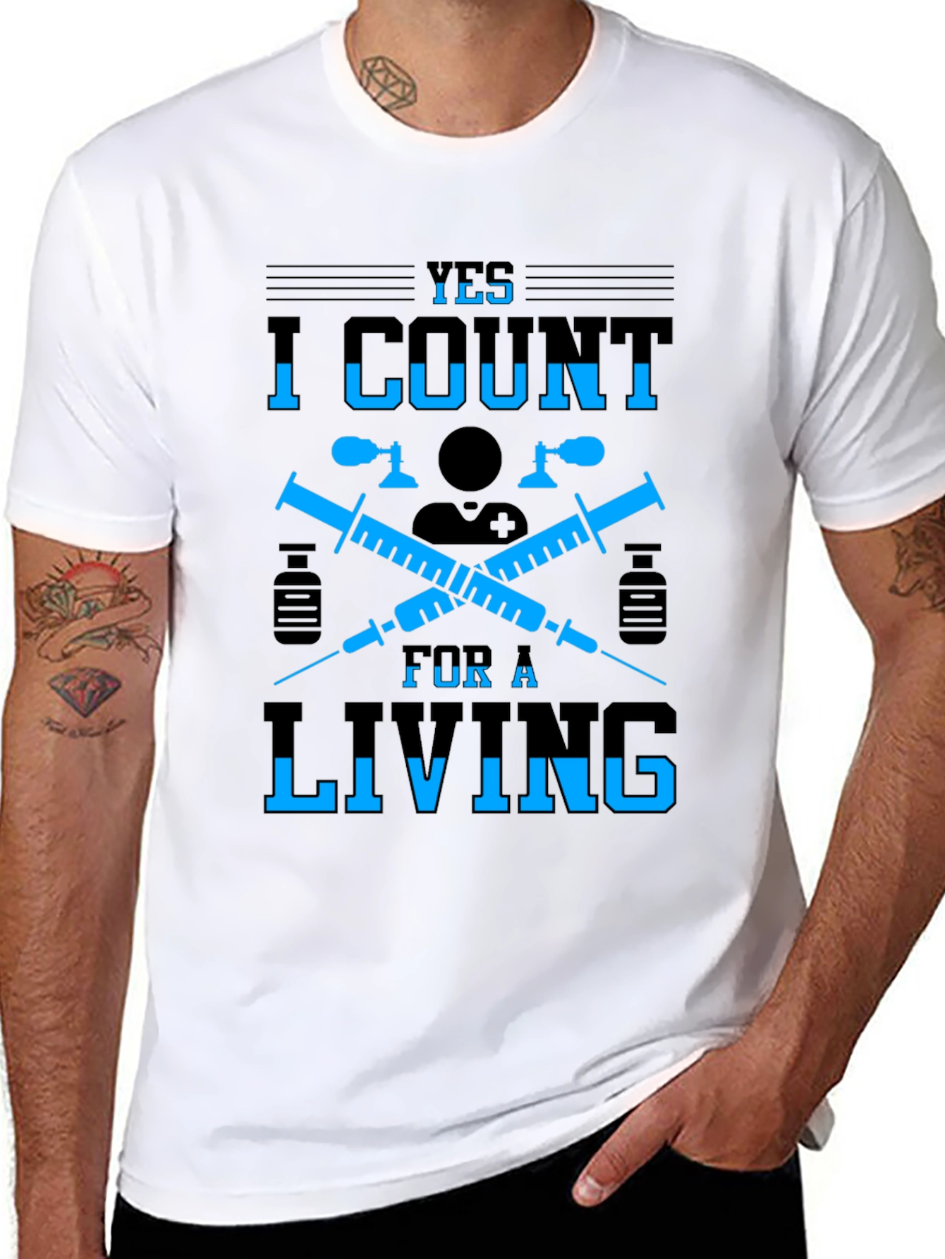 Yes I Count for a Living Graphic T-Shirt - 8