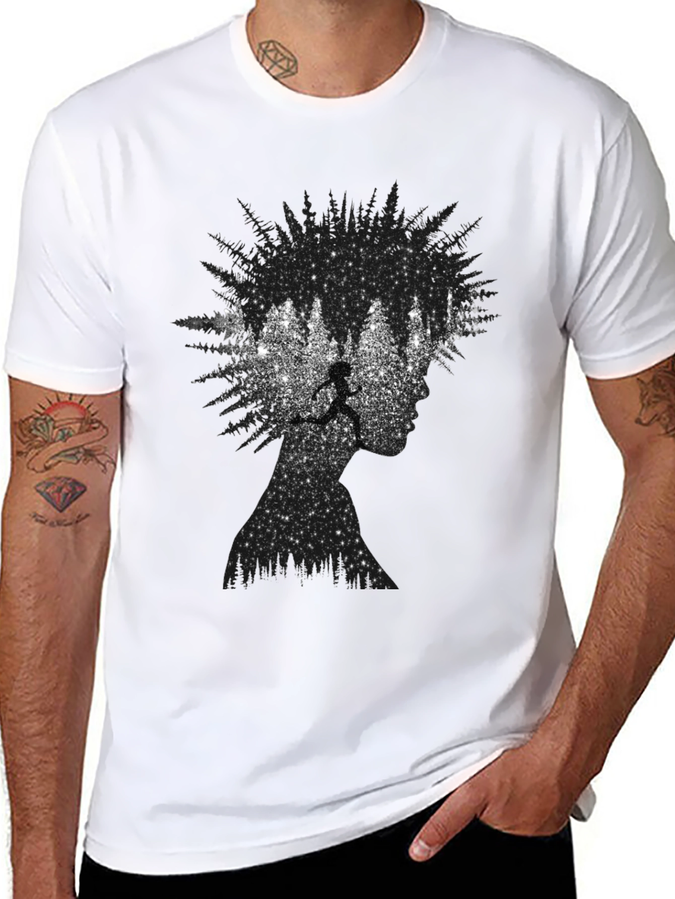 Black Silhouette Forest Run Black Tee view 8