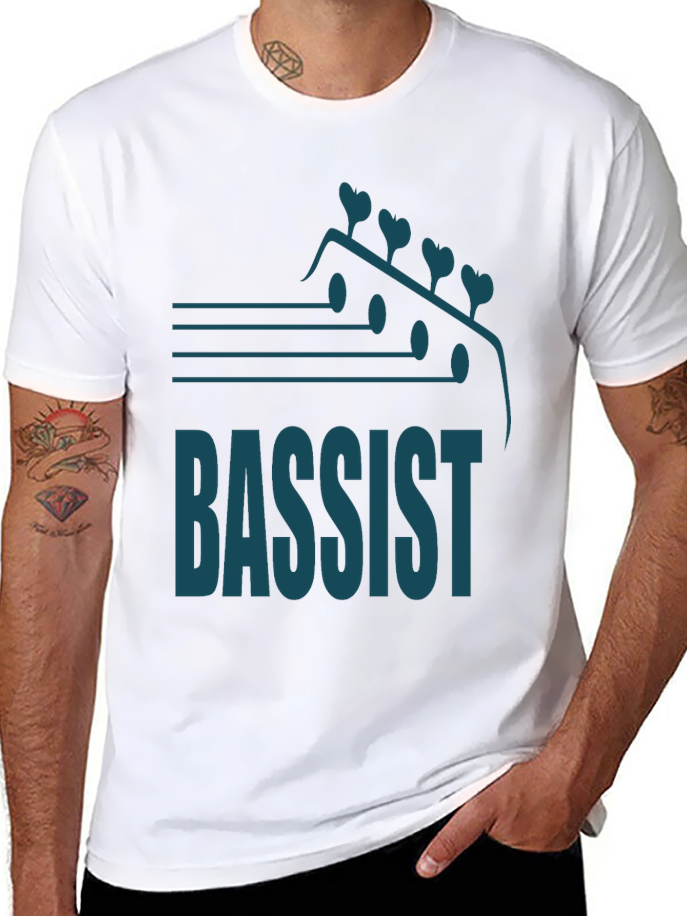 Black Bassist T-Shirt: Music Lover's Guitar Tee view 8