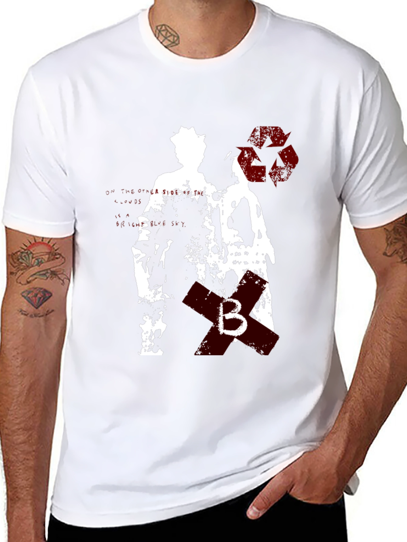 Black Grunge Style Graphic Tee - Black view 8