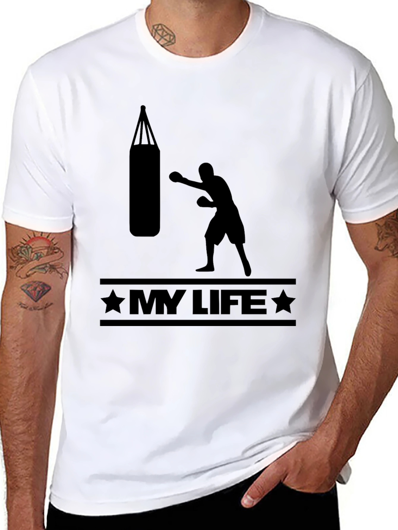 Black My Life Boxing T-Shirt - Black Graphic Tee view 8