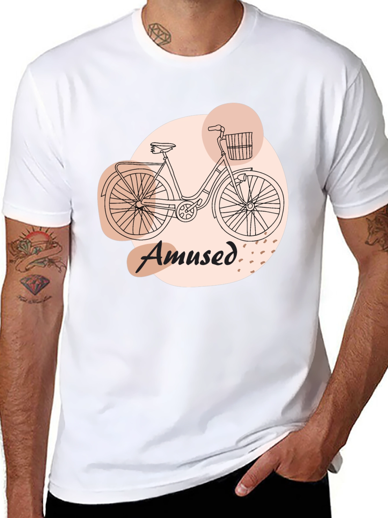 Black Amused Bicycle Graphic Tee - Comfortable Casual Wear view 8