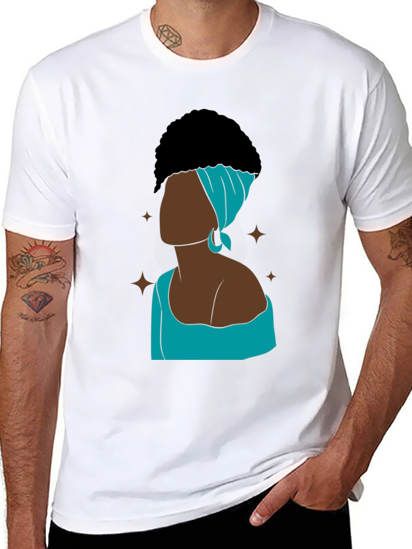 Black Elegant Afro Woman Graphic T-Shirt view 8