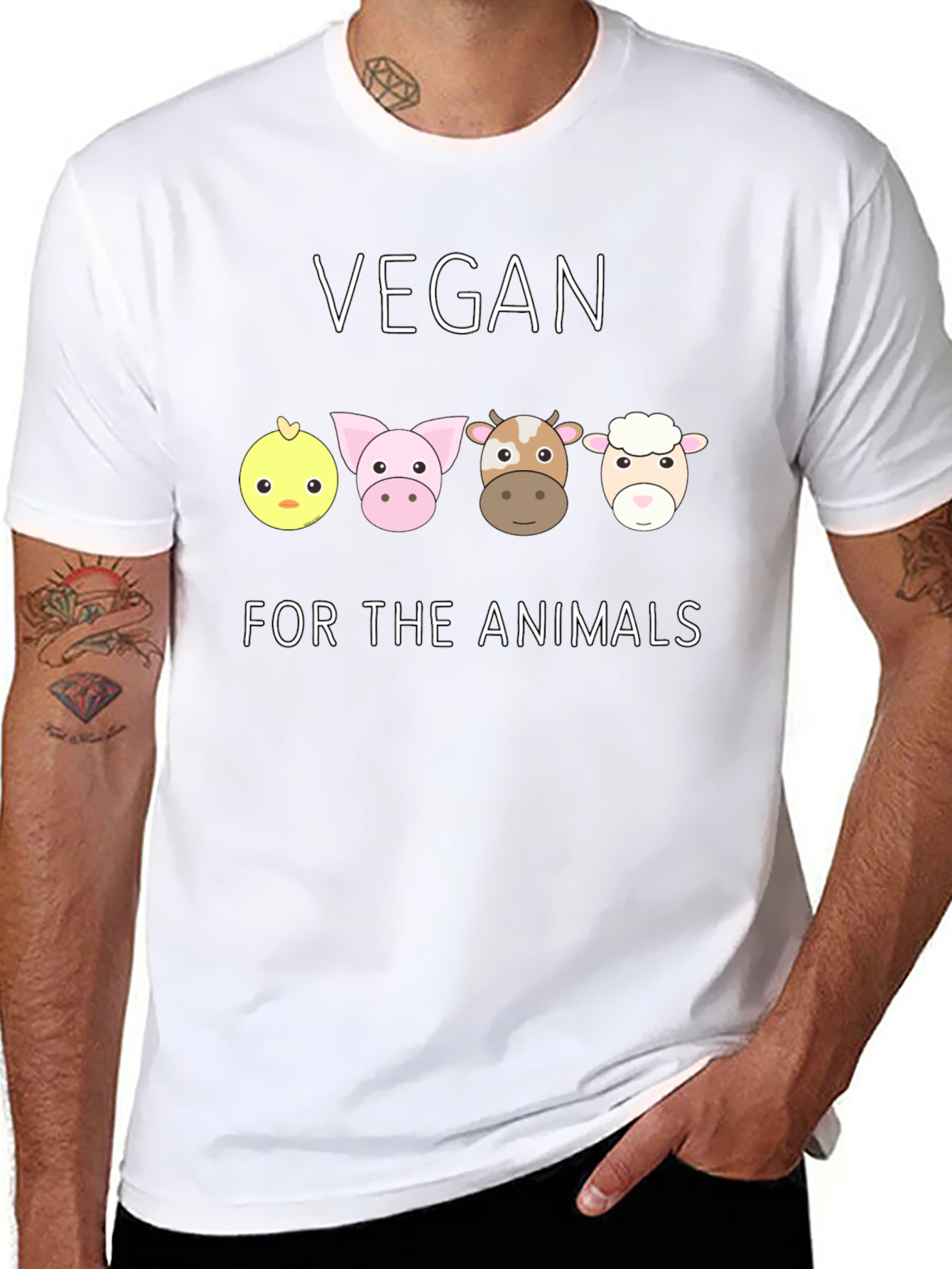 Black Vegan For The Animals T-Shirt view 8