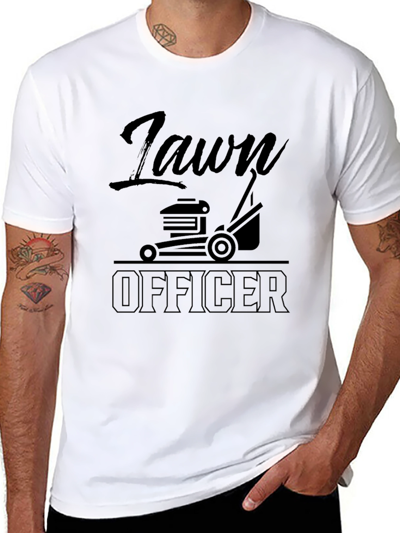 Black Lawn Officer Graphic T-Shirt view 8