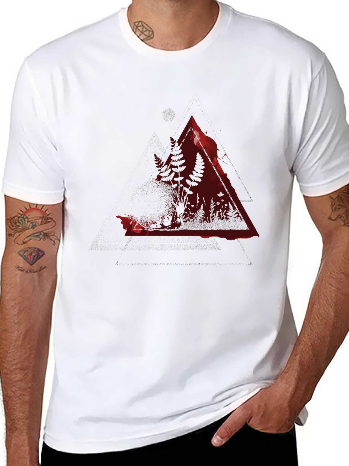 Black Crimson Forest Triangle Graphic Black Tee view 8