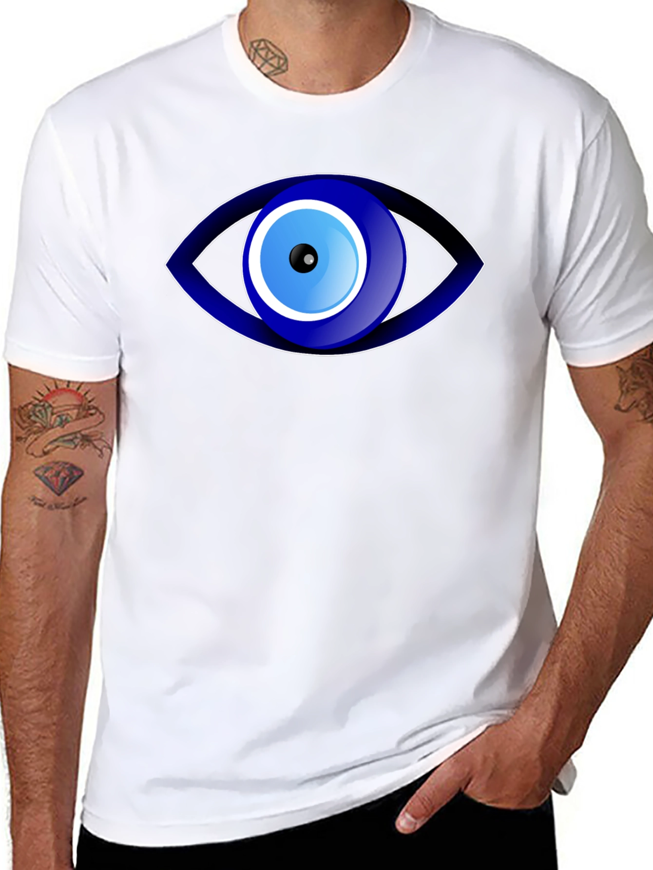 Black Evil Eye Graphic T-Shirt - Protection Amulet Tee view 8