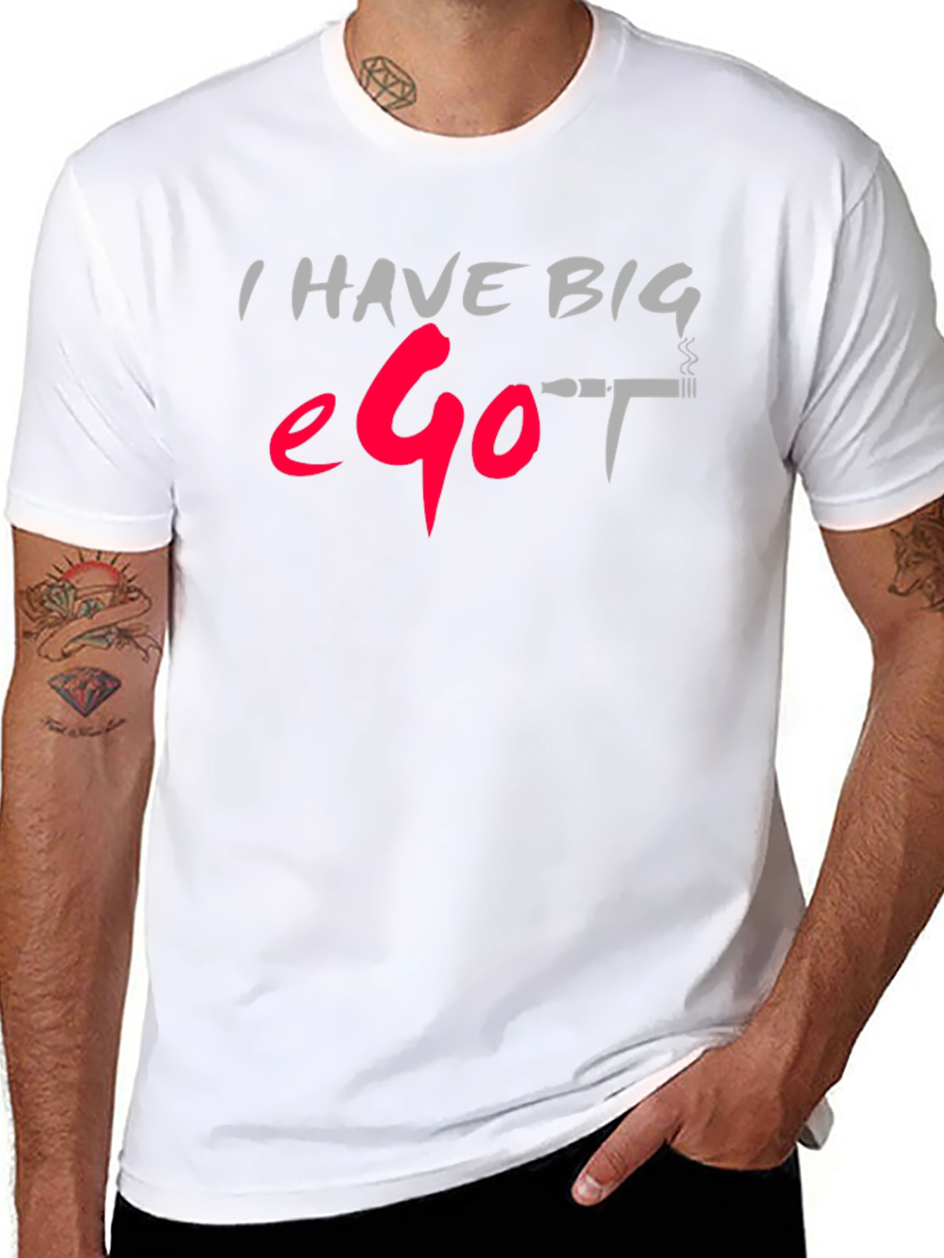 Black I Have Big Ego T-Shirt view 8