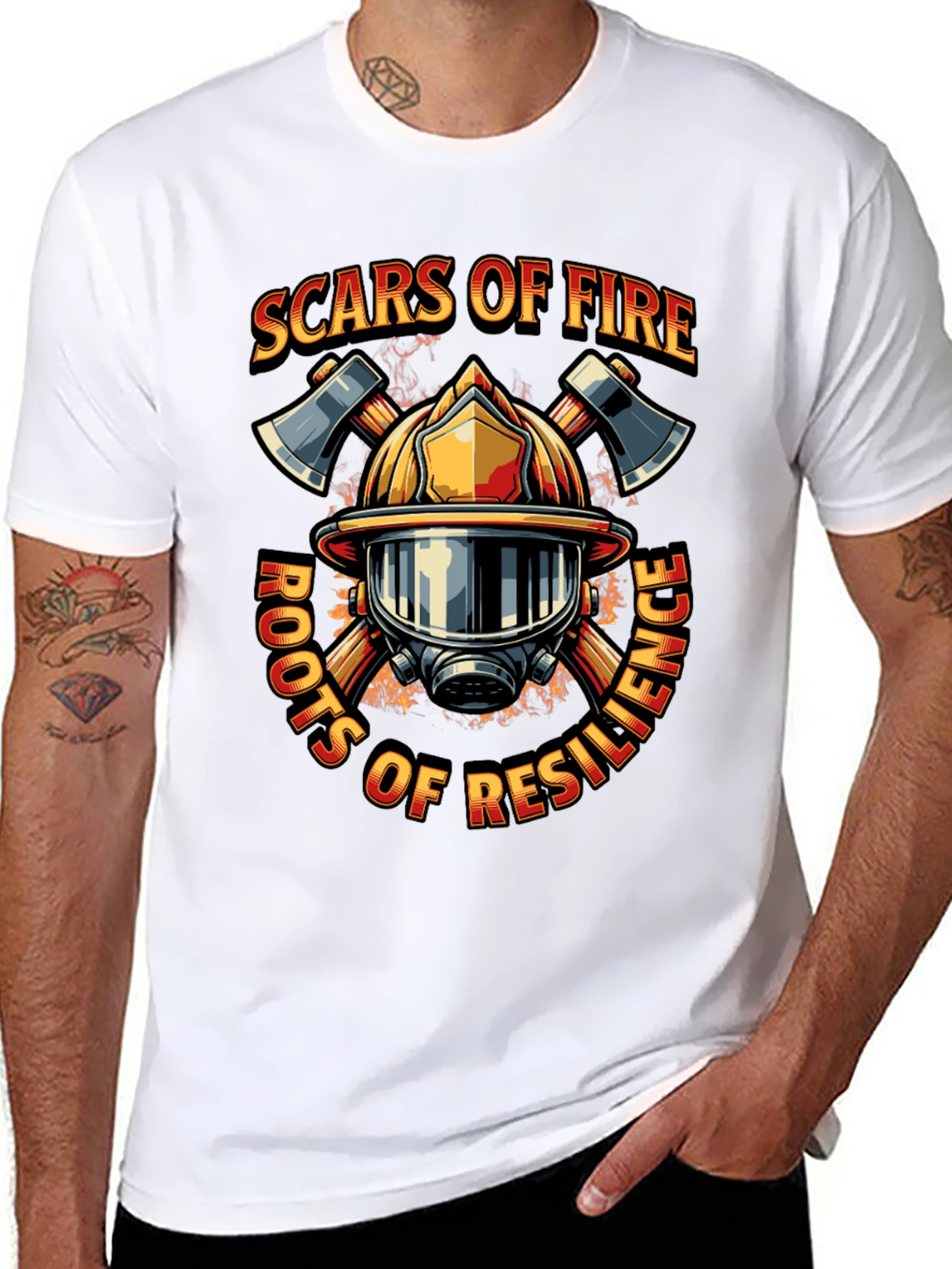 Black Firefighter Resilience Graphic Tee view 8