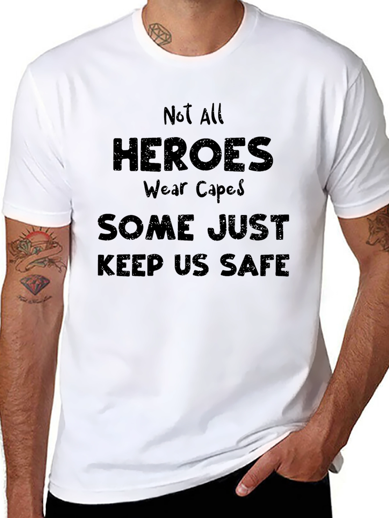 Black Heroes Keep Us Safe T-Shirt view 8