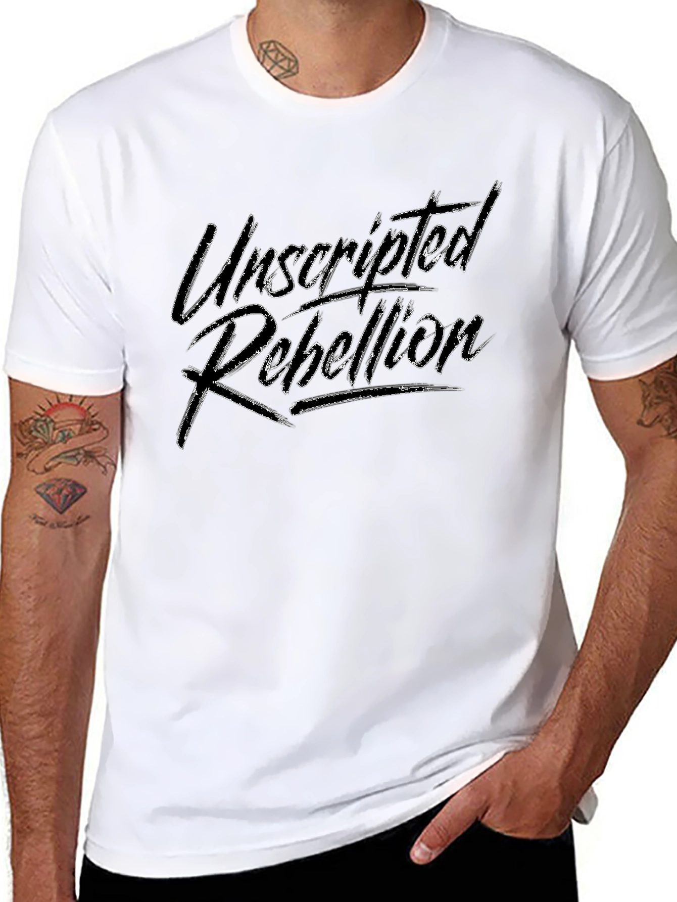 Black Unscripted Rebellion Black Graphic Tee - Menswear view 8