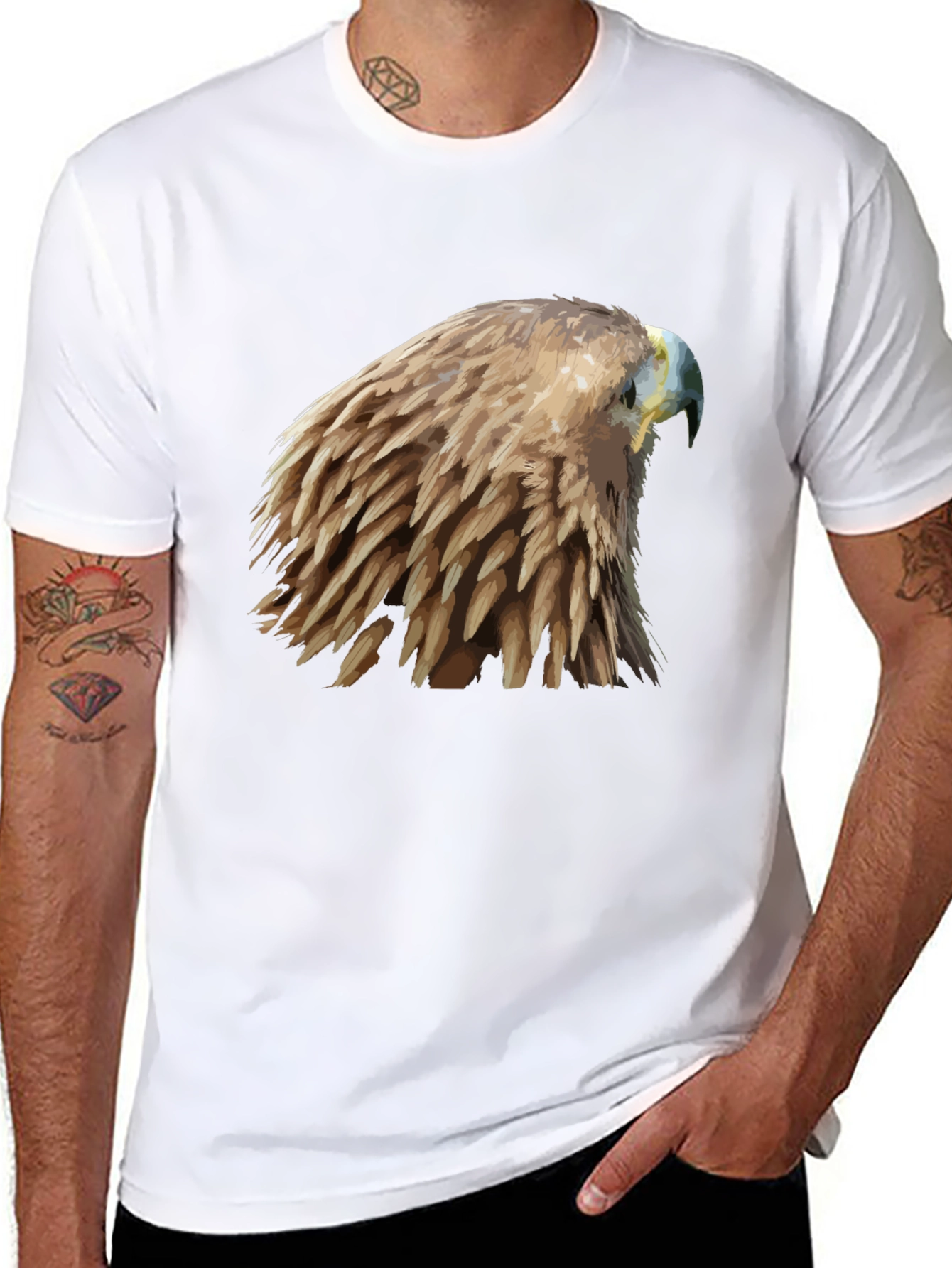 Black Eagle Graphic T-Shirt - Unique Bird Design view 8