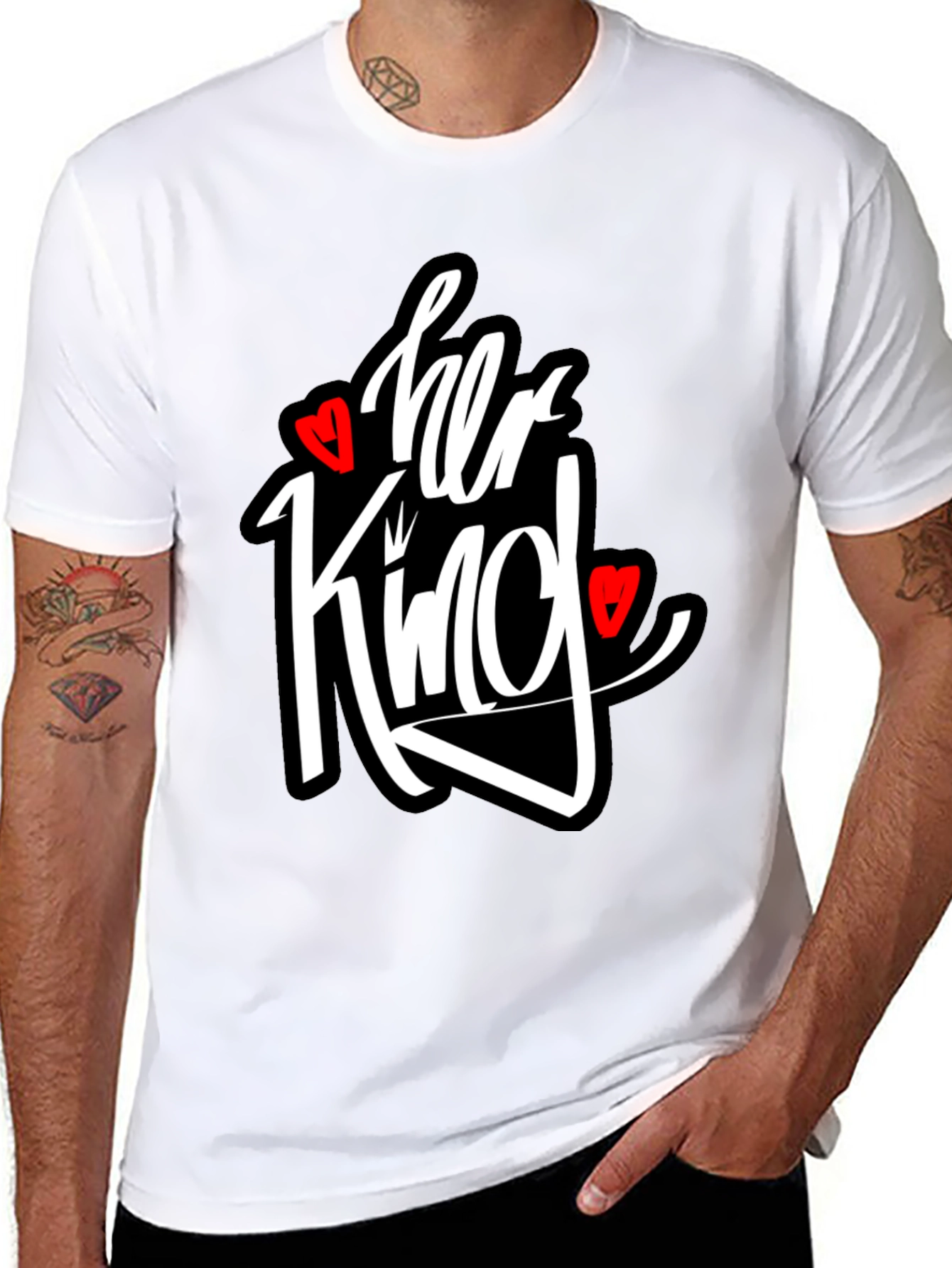 Black Her King Graphic T-Shirt - Black view 8