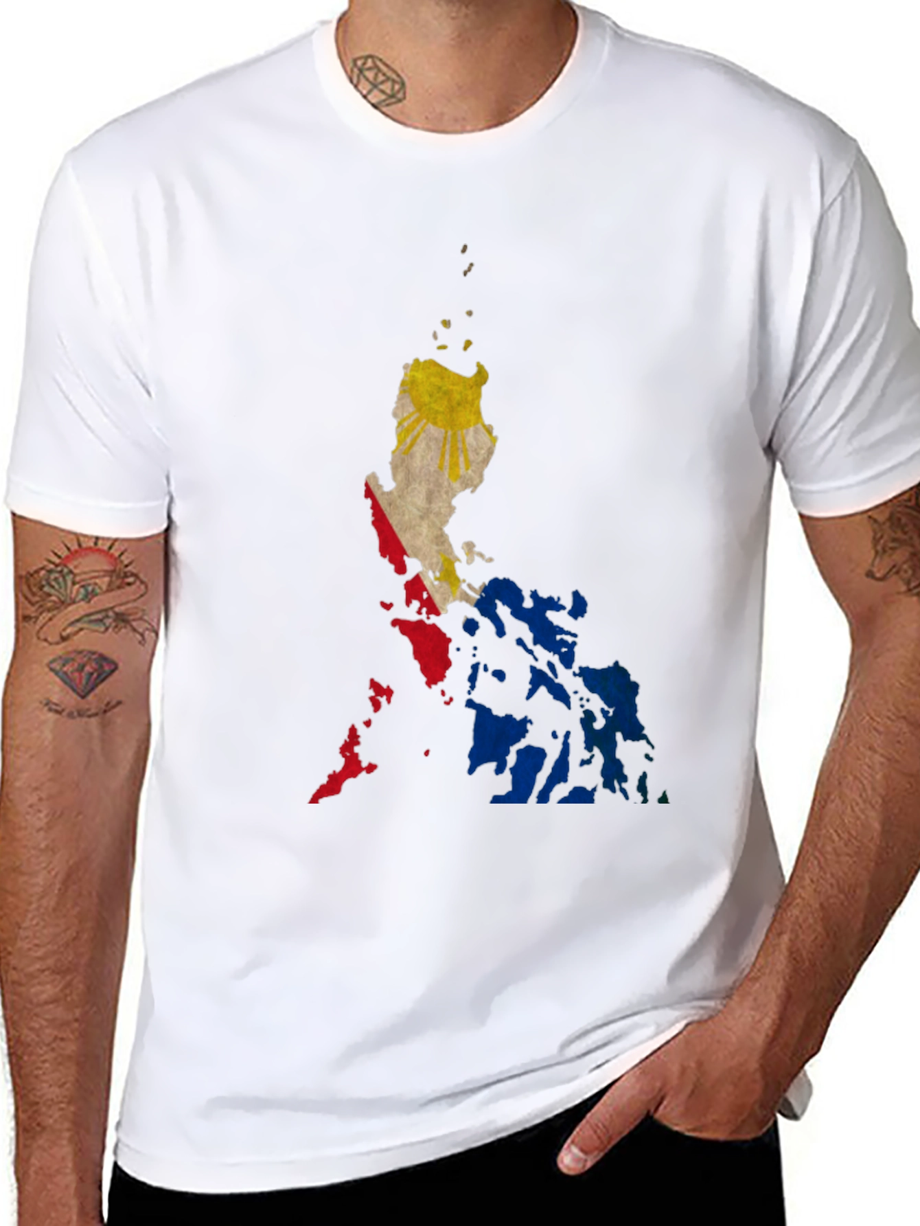 Philippine Flag Map Black T-Shirt - 8