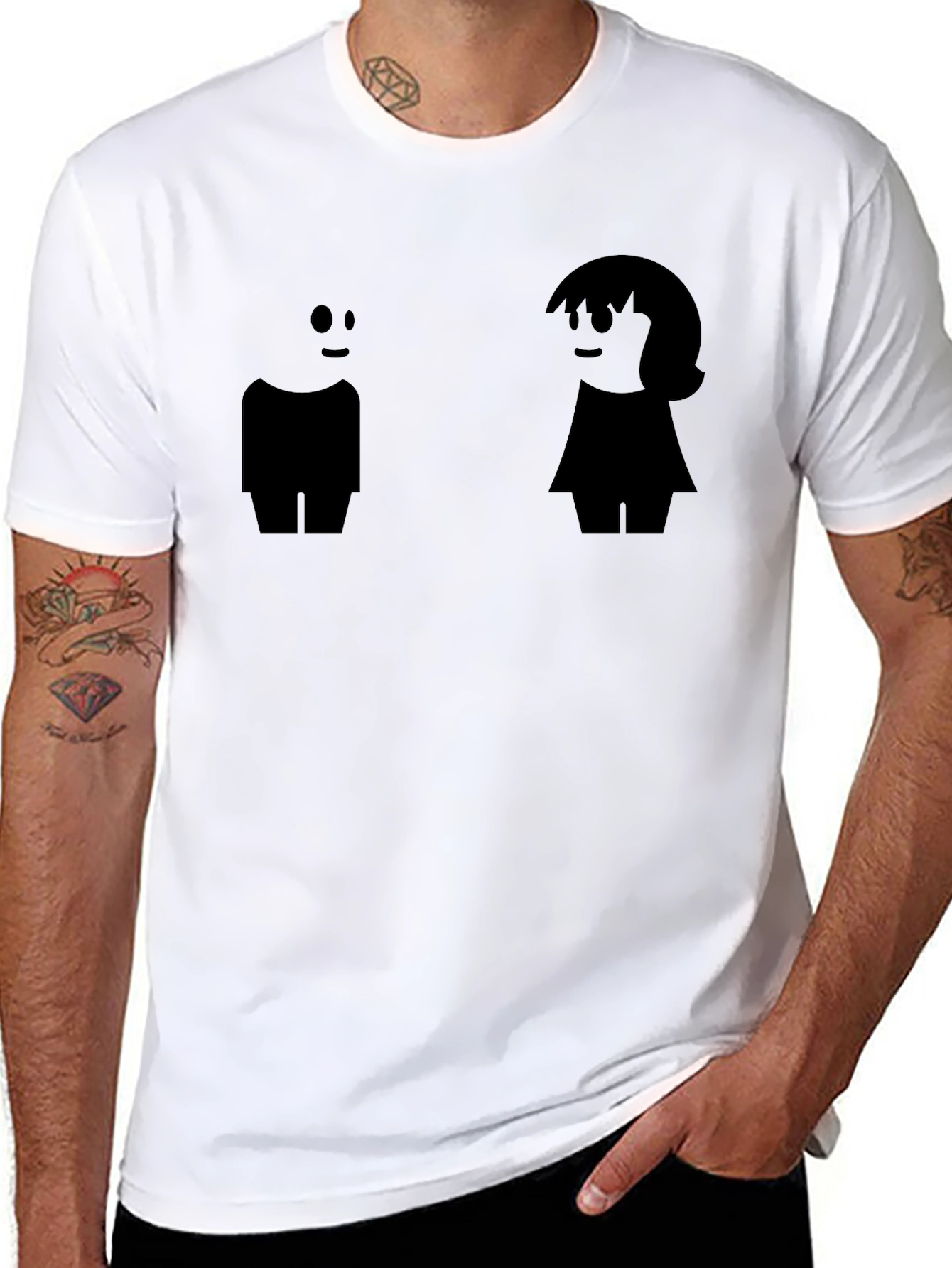Black Funny Gender Symbols Black T-Shirt view 8