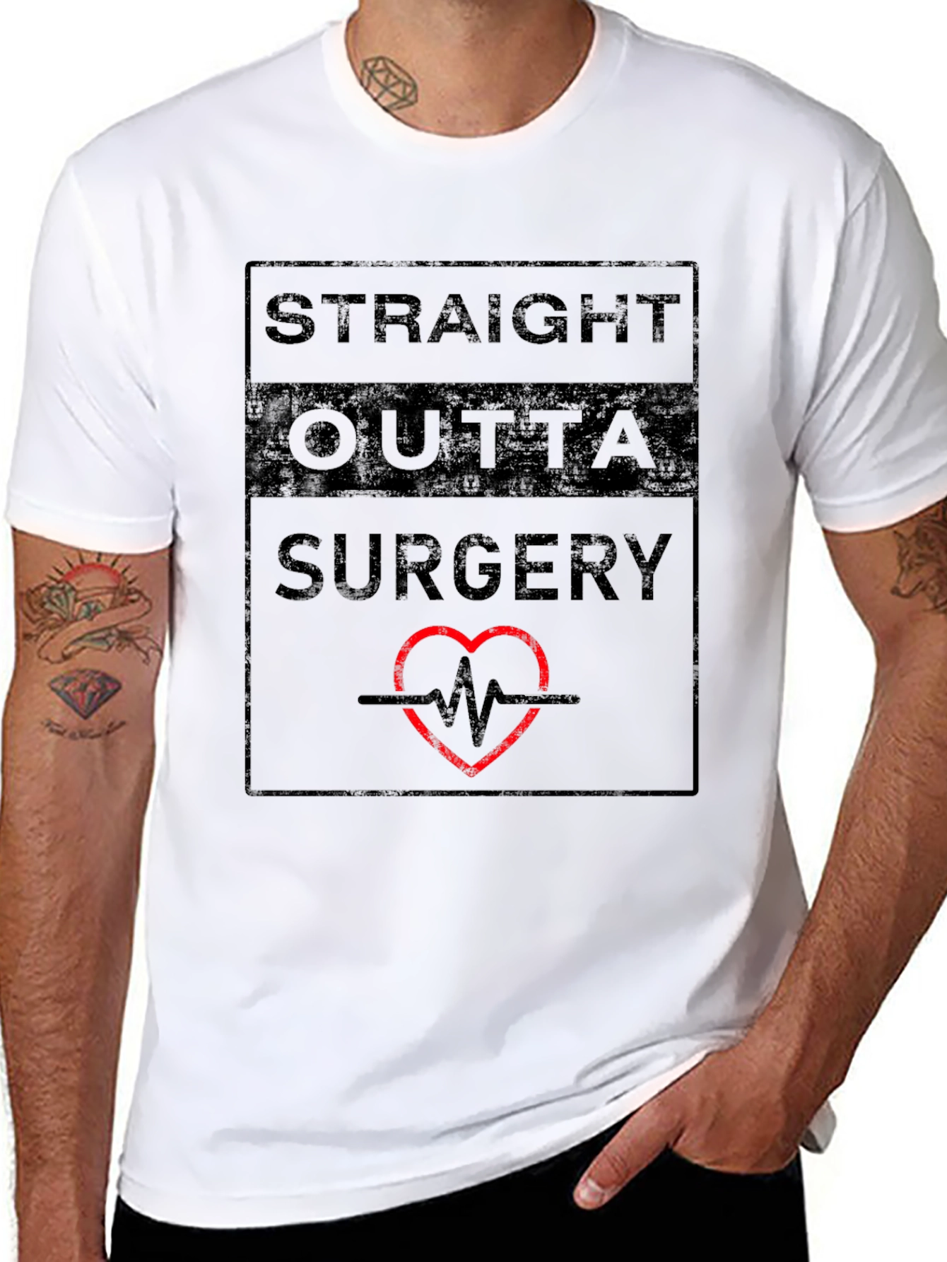 Black Straight Outta Surgery T-Shirt - Funny Doctor/Patient Tee view 8