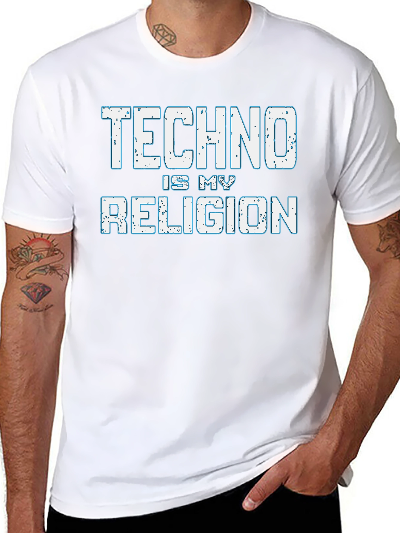 Black Techno is My Religion T-Shirt - Music Lover Tee view 8