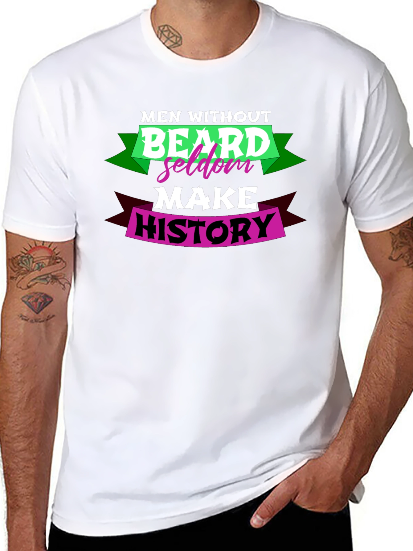 Black Men Without Beard Seldom Make History Graphic T-Shirt view 8