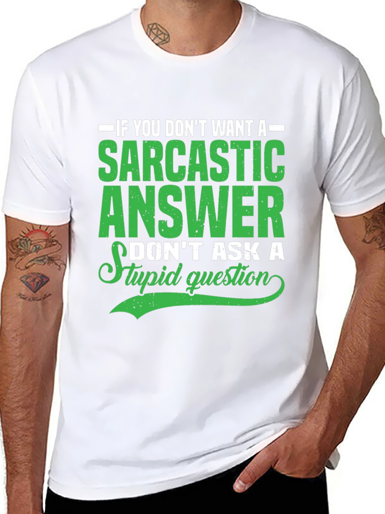 Black Sarcastic Answer Graphic T-Shirt view 8