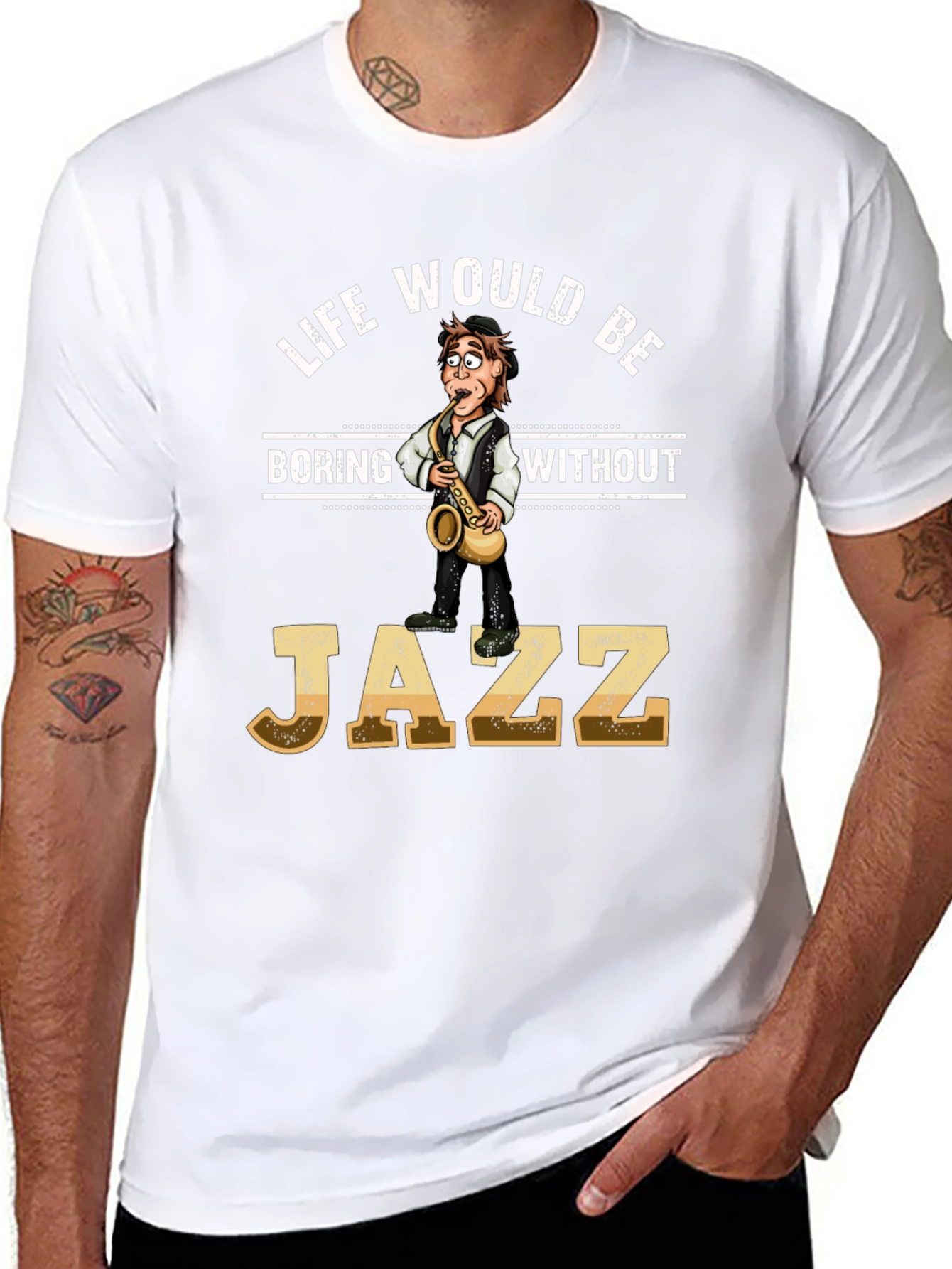 Black Life Would Be Boring Without Jazz T-Shirt view 8