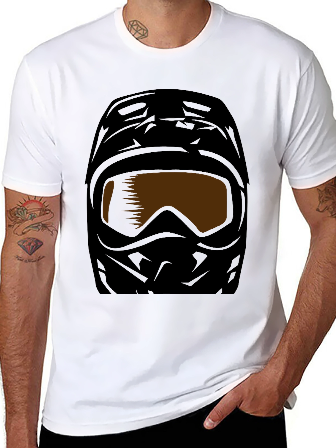 Black Motorcross Helmet Graphic Tee - Black view 8