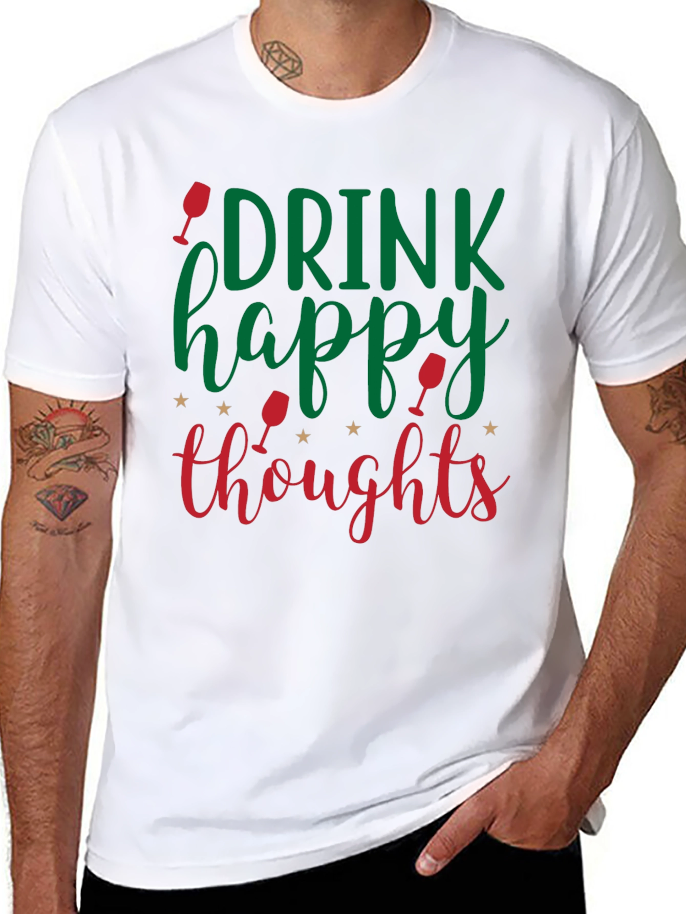 Black Drink Happy Thoughts Graphic Tee - Black view 8