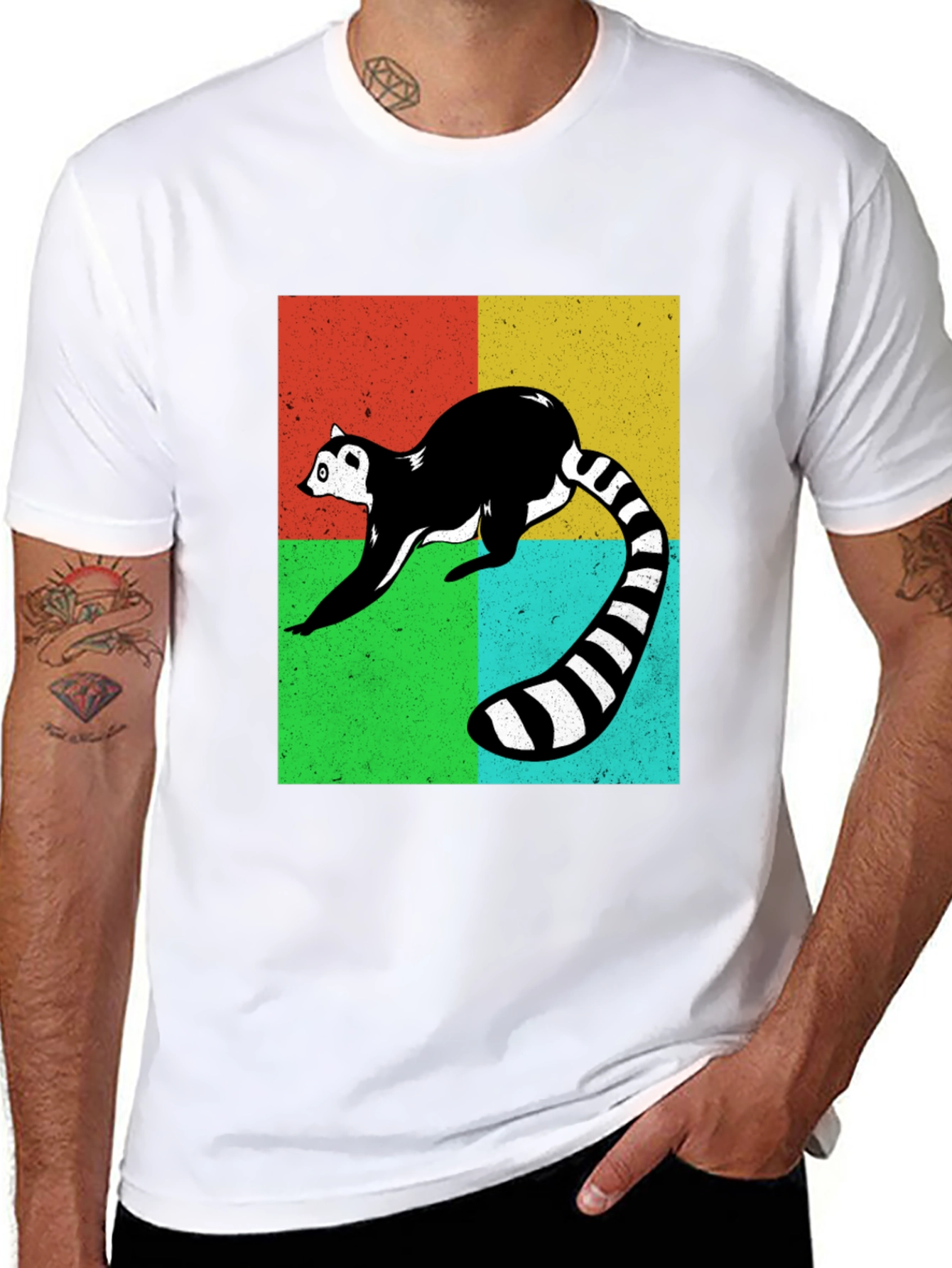 Black Retro Lemur Graphic Tee view 8