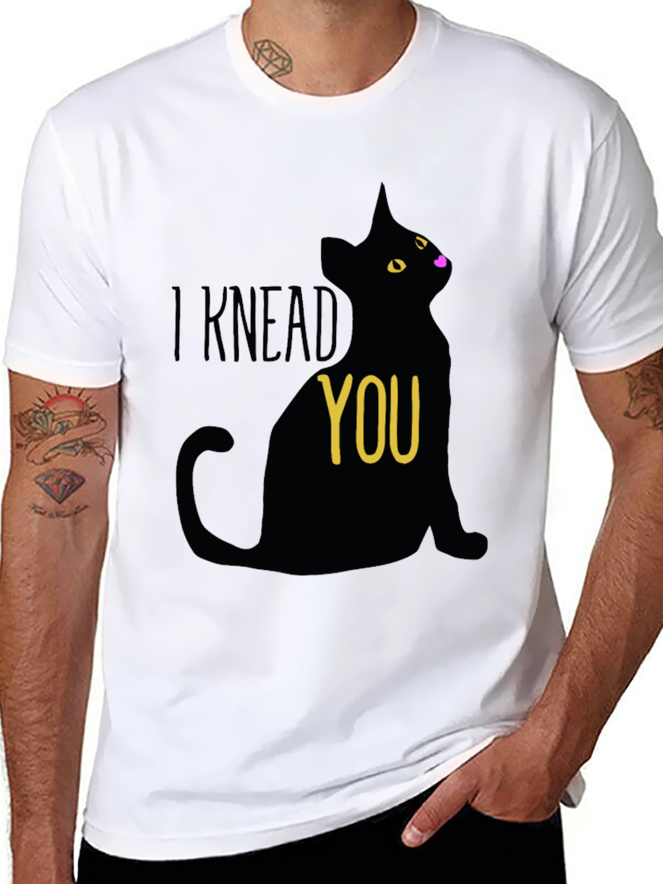 Black I Knead You Black Cat Graphic Tee view 8