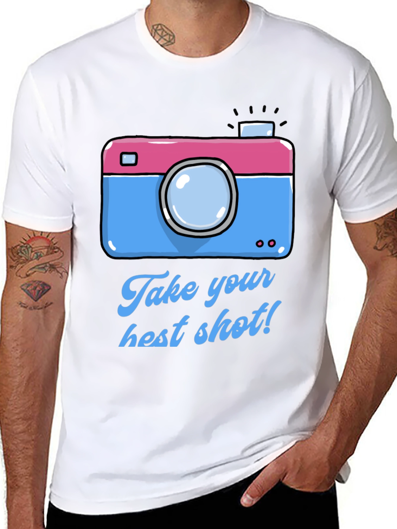 Black Fun Camera Graphic T-Shirt - Take Your Best Shot! view 8