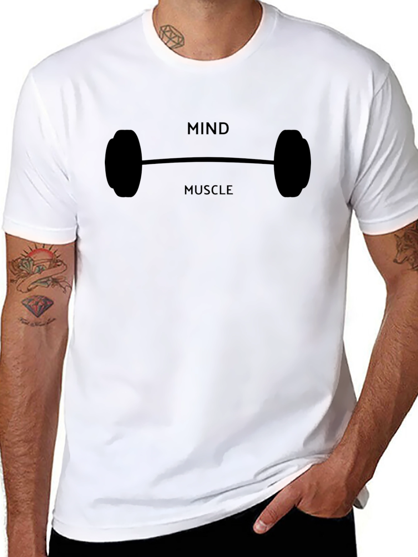 Black Mind Muscle Black Graphic Tee - Fitness Apparel view 8