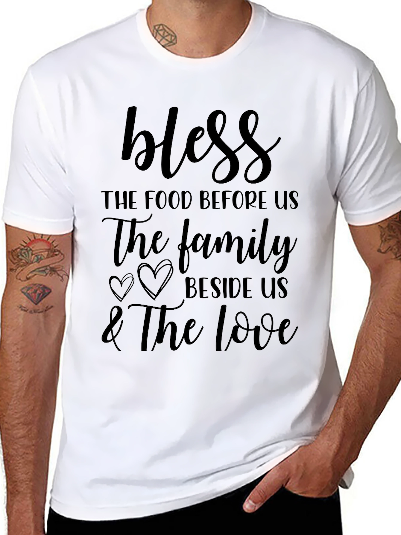 Black Bless The Food Family Love Graphic Tee view 8