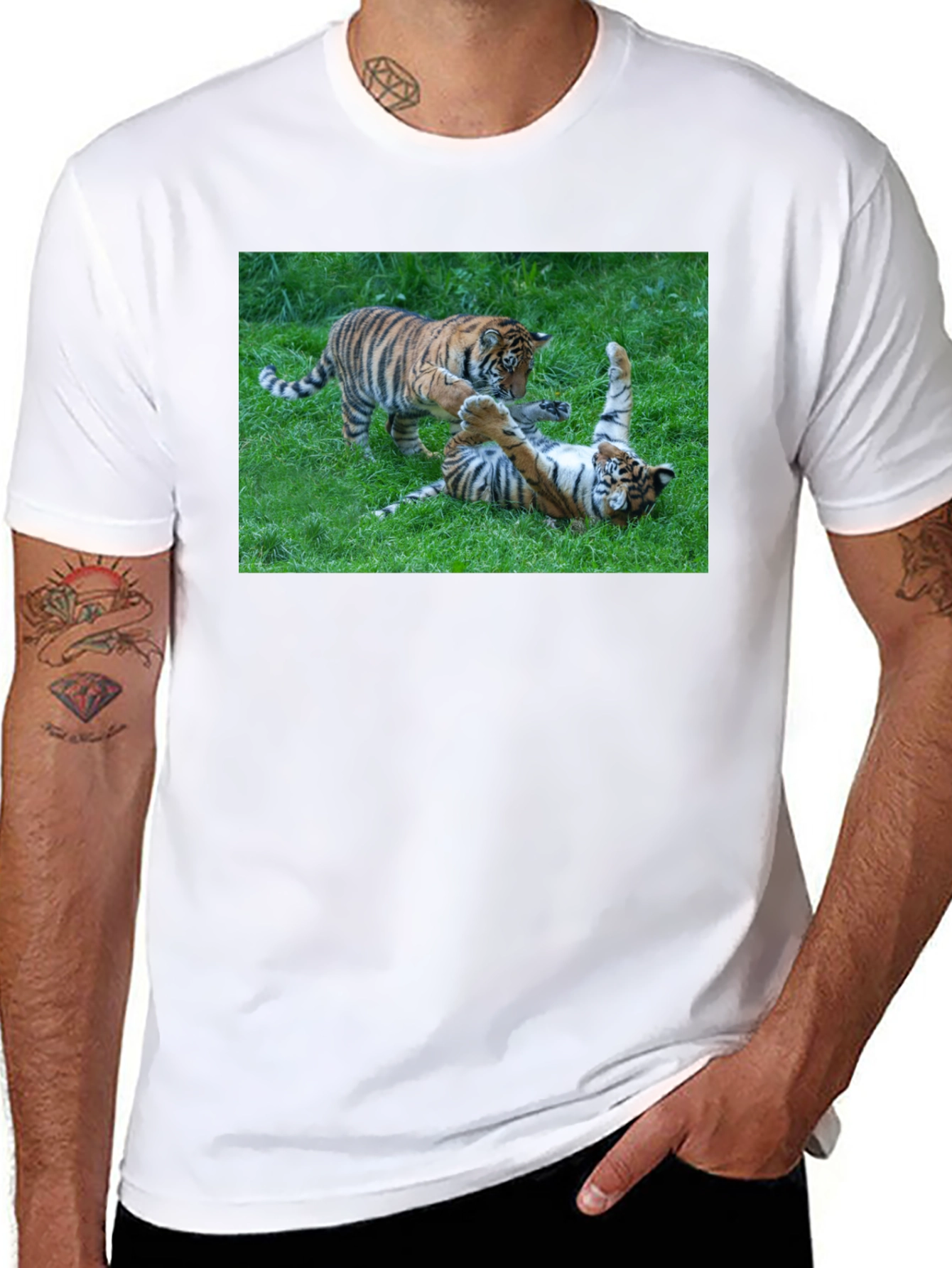 Black Tiger Cubs Playful Graphic Tee view 8