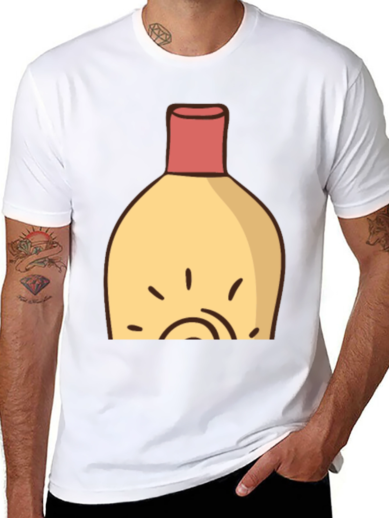 Black Cartoon Lotion Bottle Graphic Tee - Unisex view 8