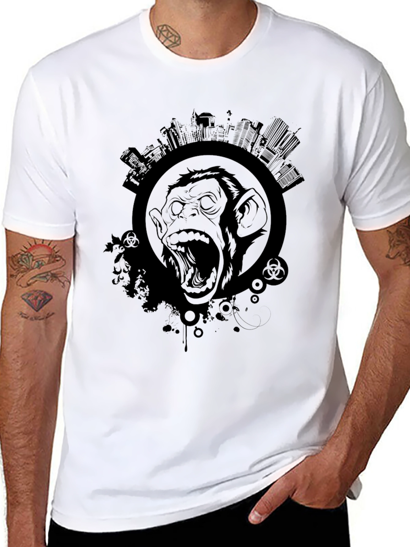 Black Urban Menace Graphic Tee view 8