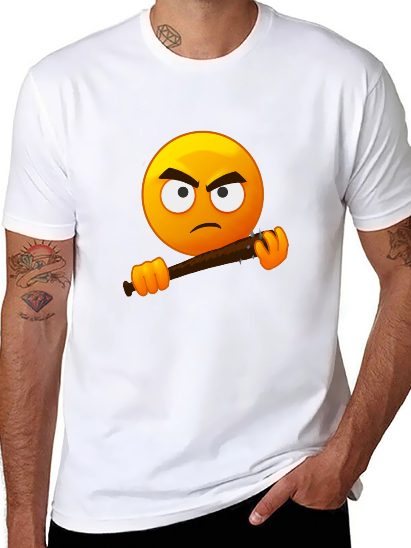 Black Angry Emoji Graphic Tee - Black T-Shirt view 8