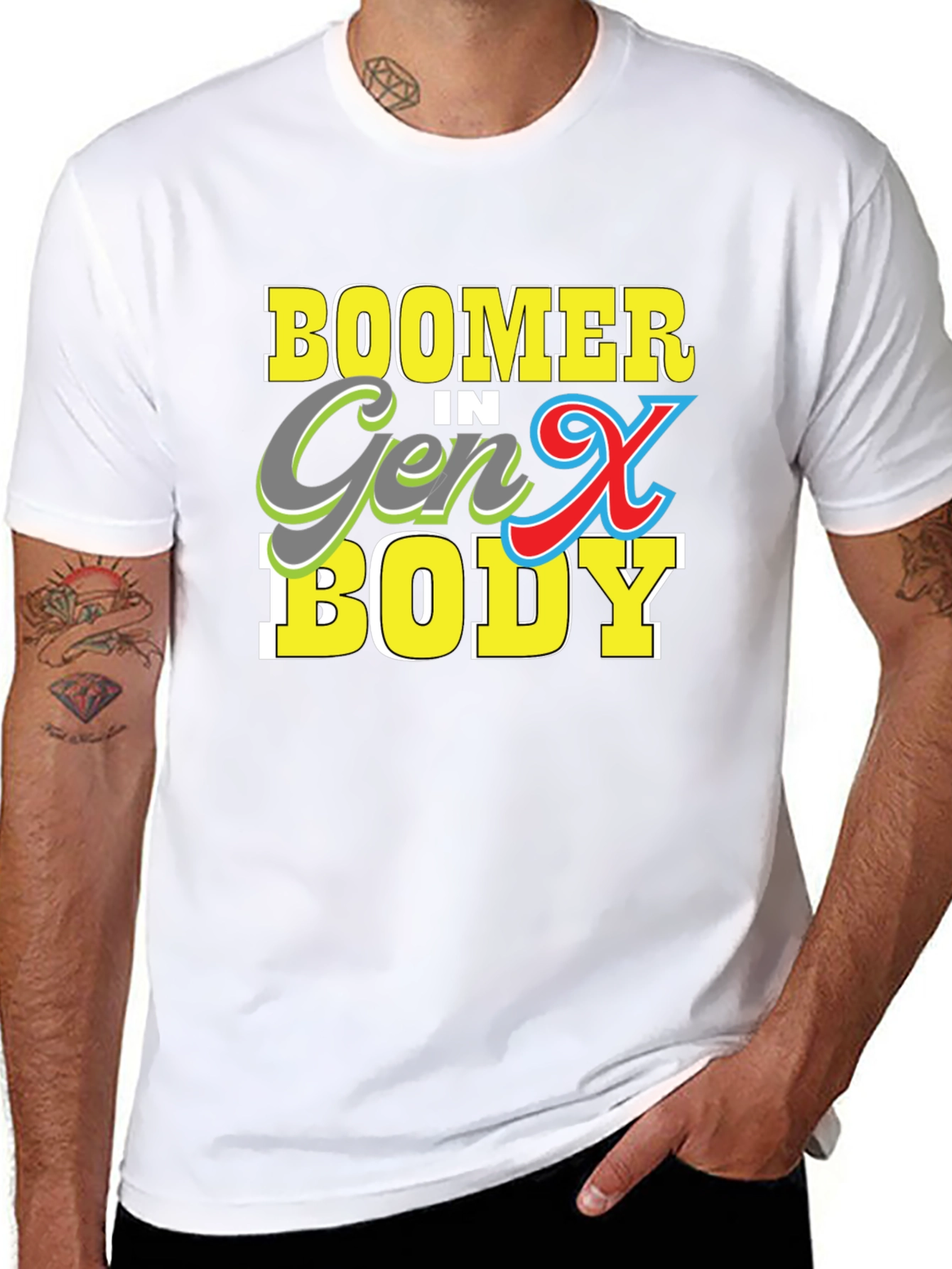 Black Boomer in Gen X Body T-Shirt view 8