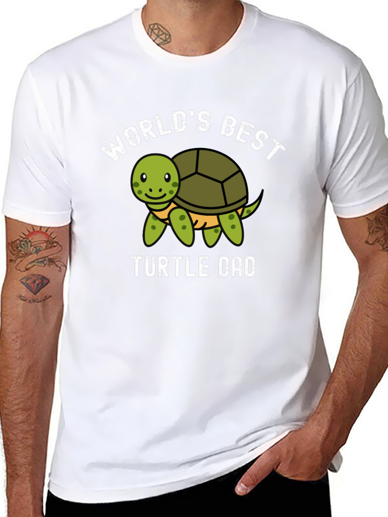 Black World's Best Turtle Dad Graphic T-Shirt view 8