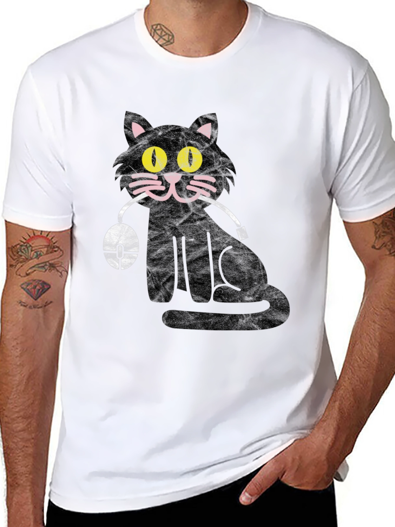 Black Cat Got Your Mouse Graphic Tee view 8