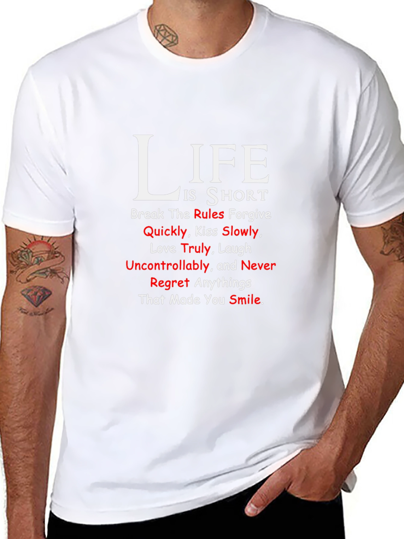 Black Life is Short Graphic Tee - Inspirational T-Shirt view 8