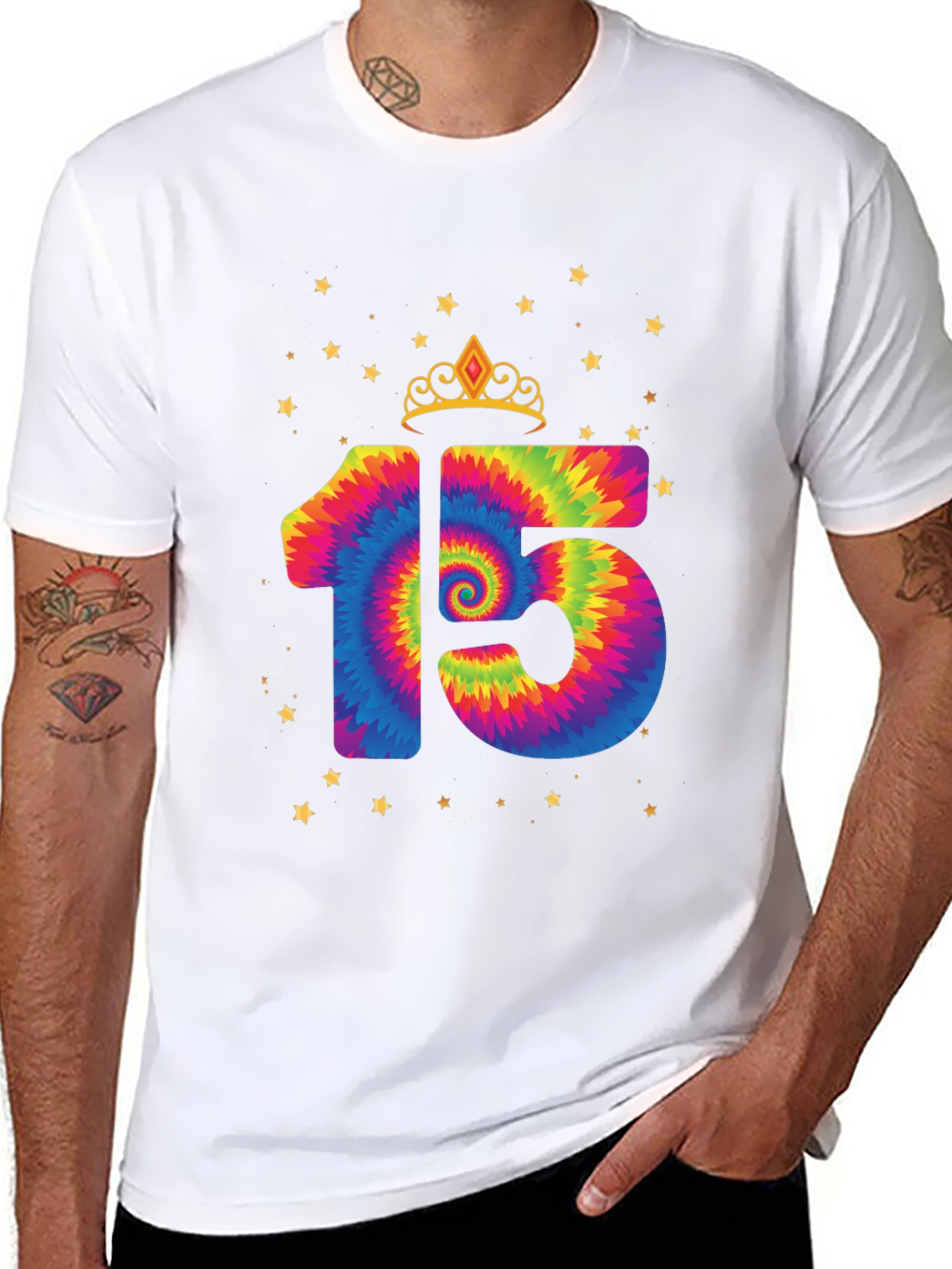 Tie Dye 15th Birthday T-Shirt - 8