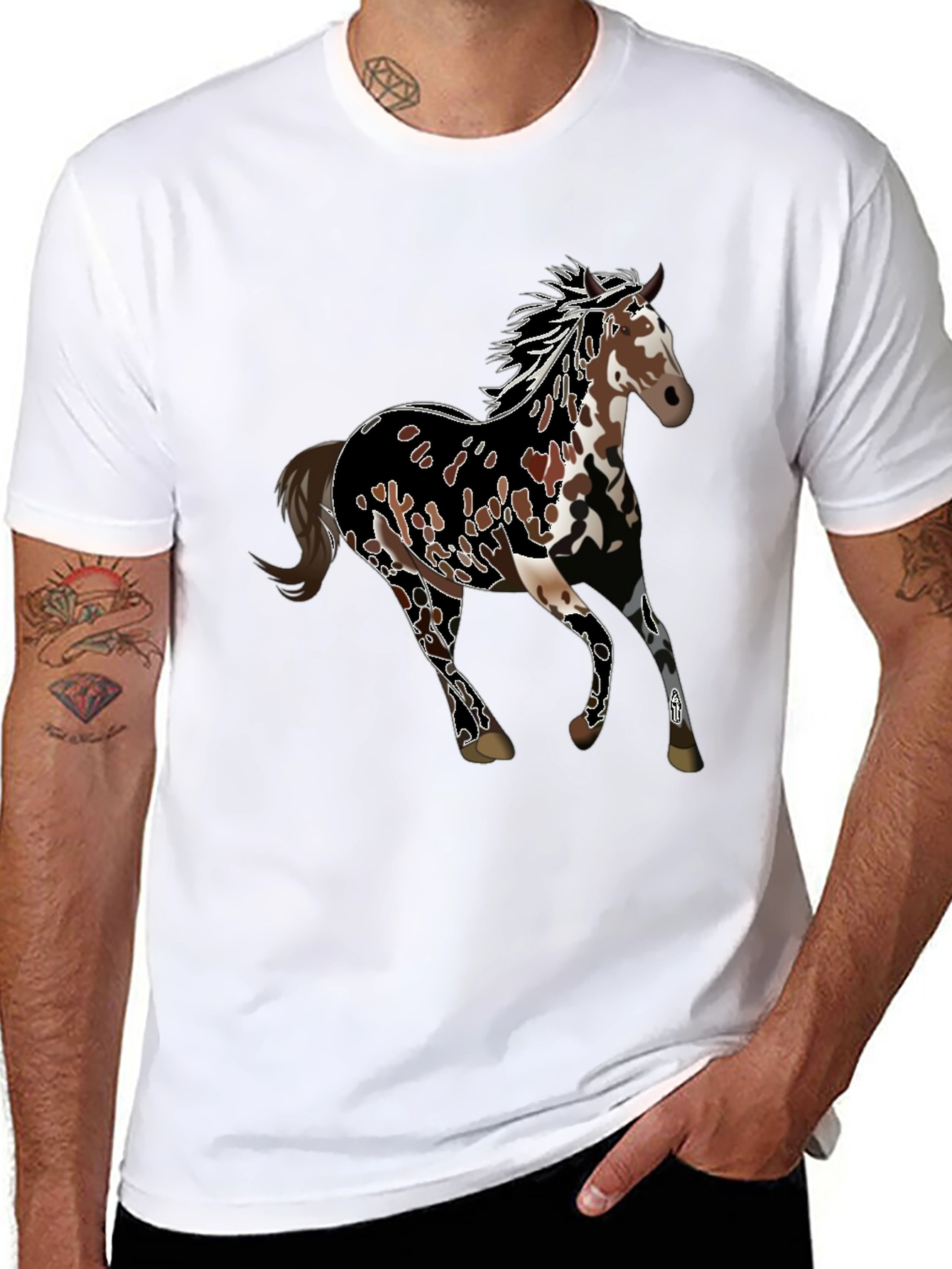 Black Horse Graphic Tee - Black Unisex T-Shirt view 8