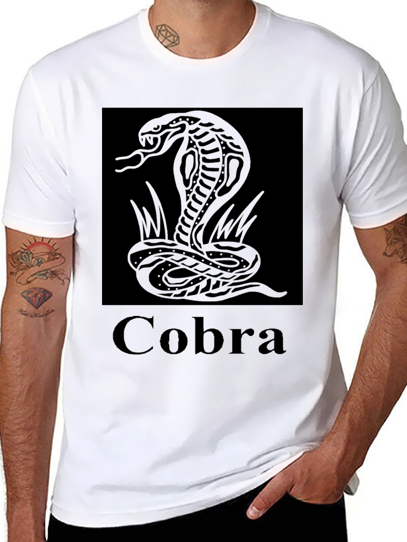 Black Cobra Graphic Tee - Men's Black T-Shirt view 8