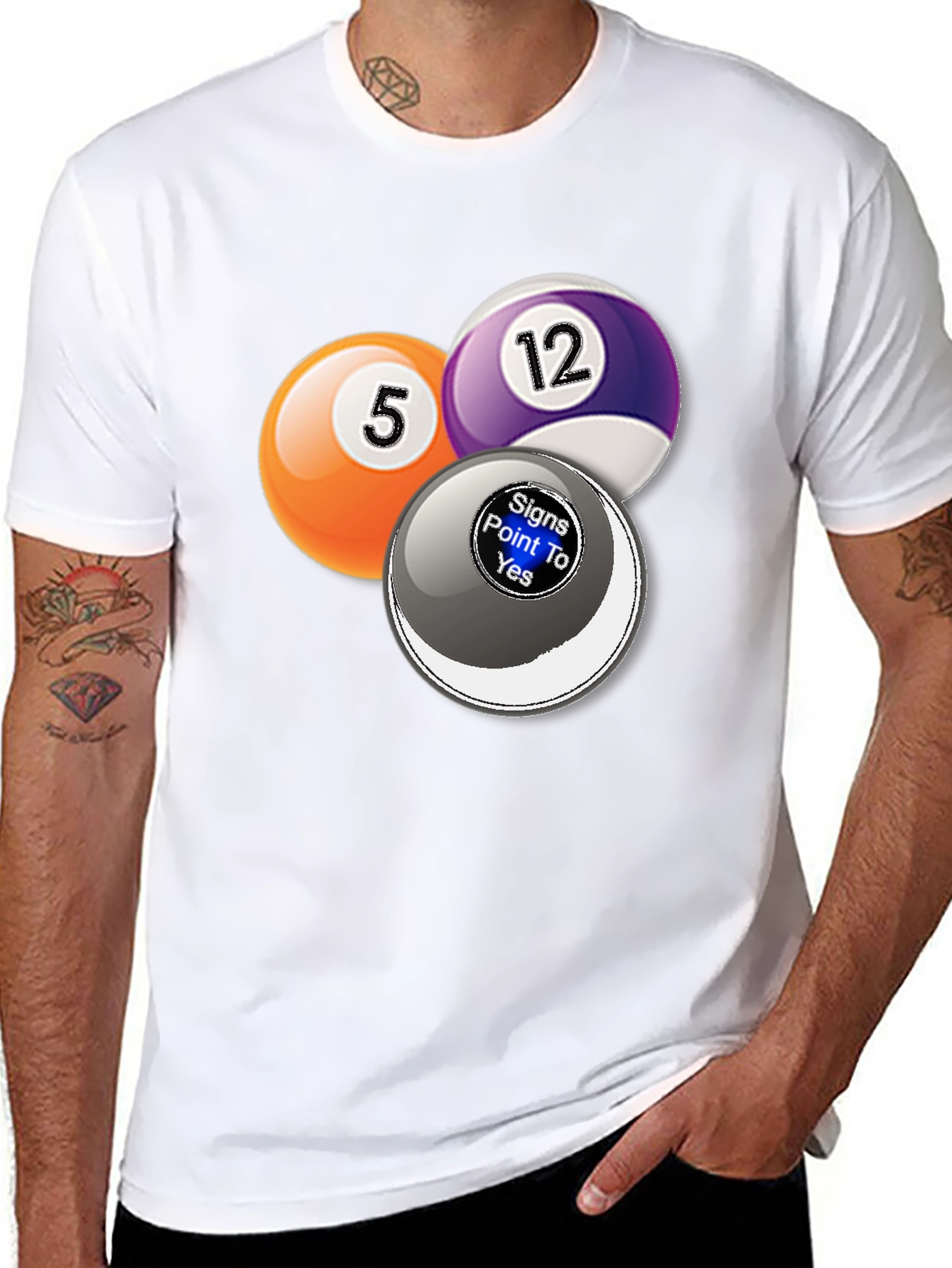 Black Billiards Graphic T-Shirt - Novelty Pool Ball Tee view 8