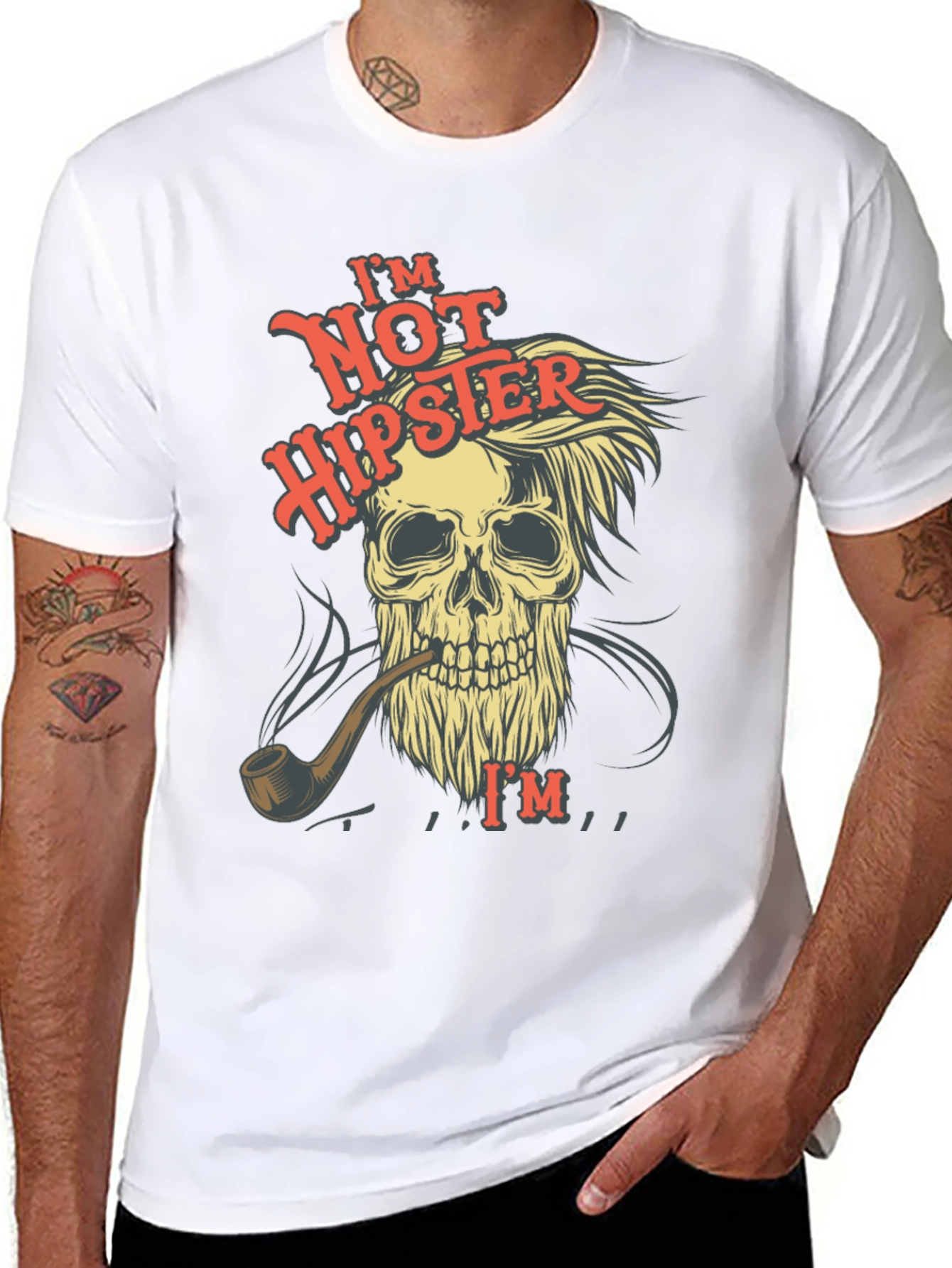 Black Skull T-Shirt - Not Hipster Design view 8