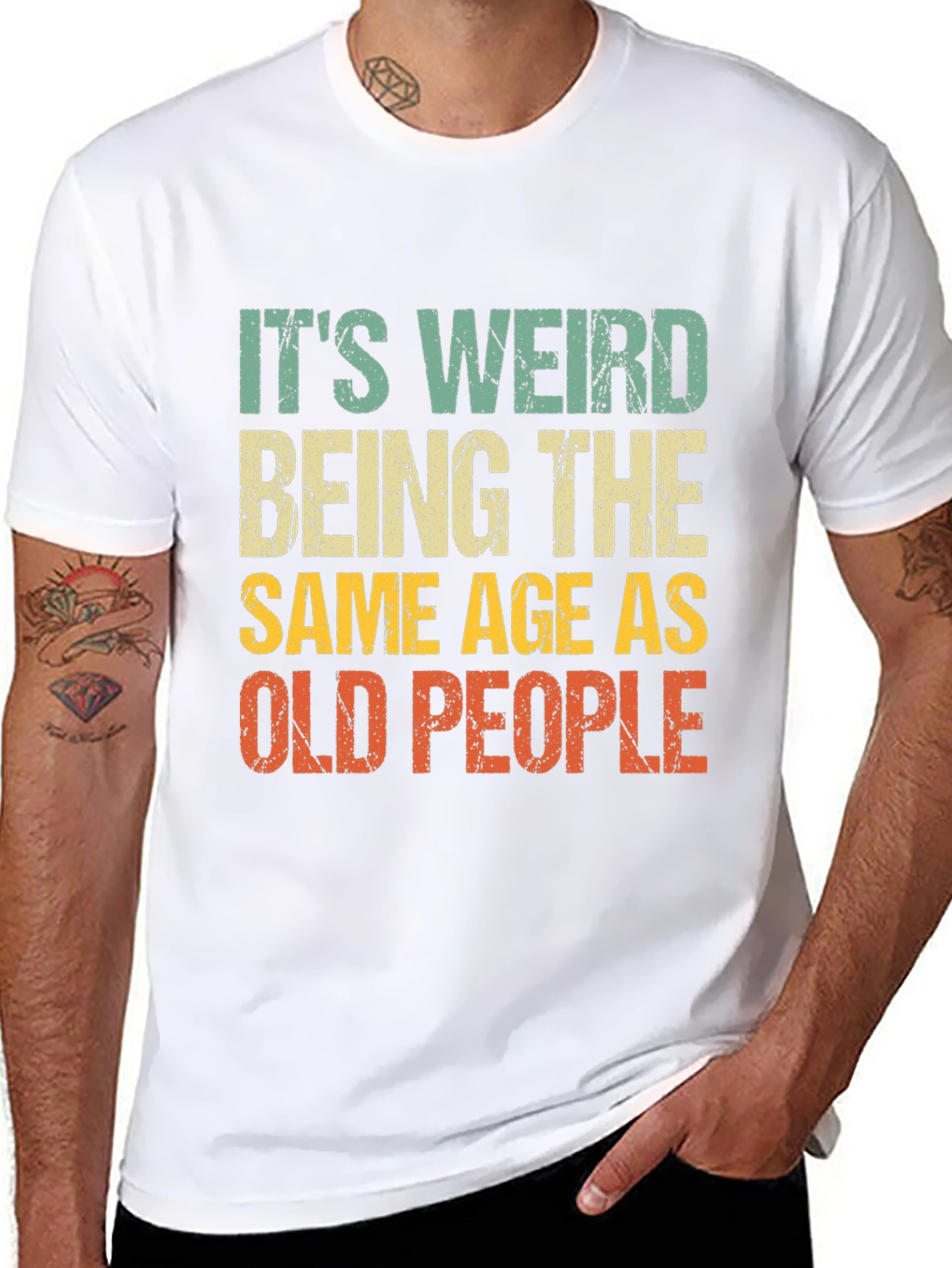 Black It's Weird Being The Same Age As Old People T-Shirt view 8