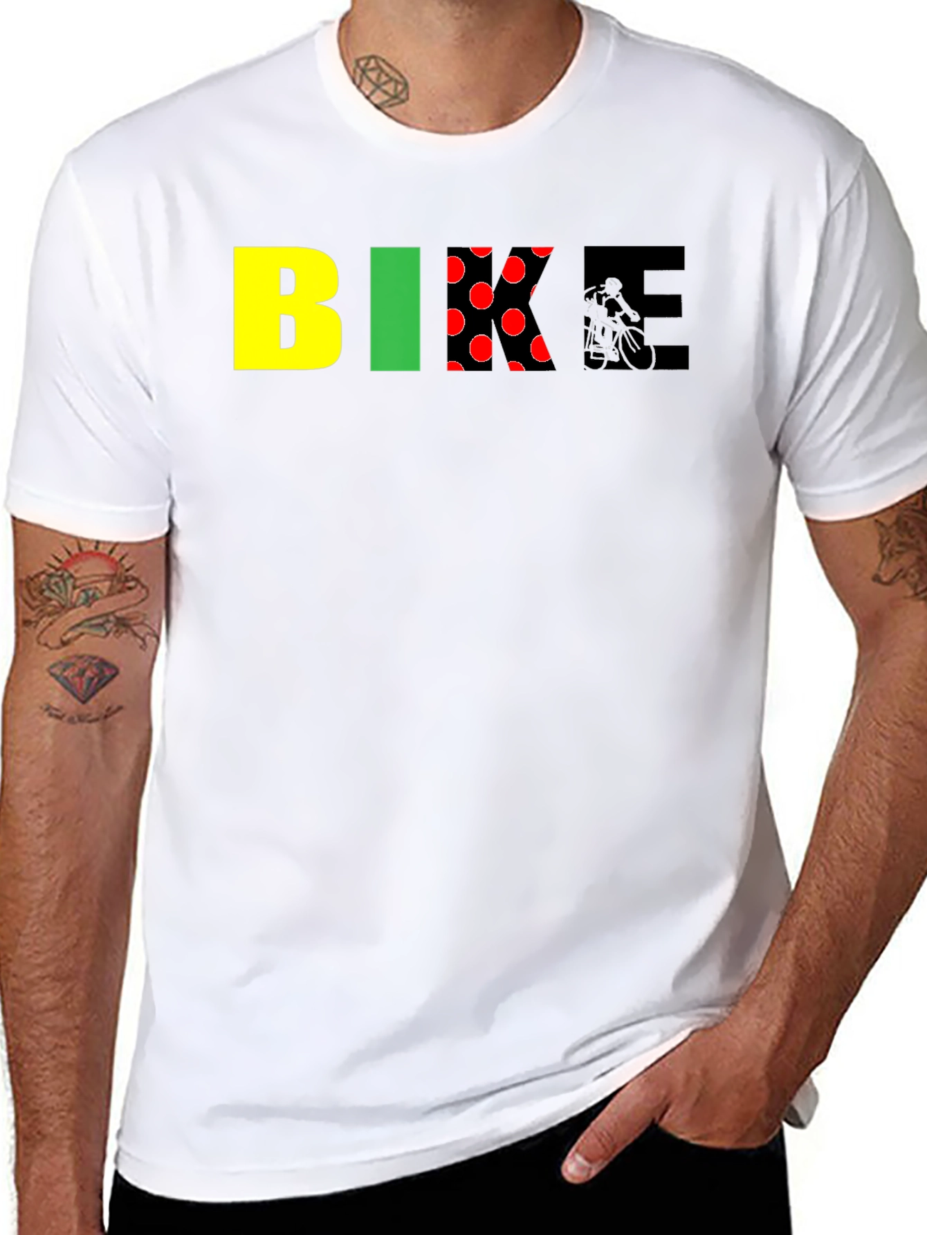 Black Bike Graphic Tee - Black Cotton Blend view 8