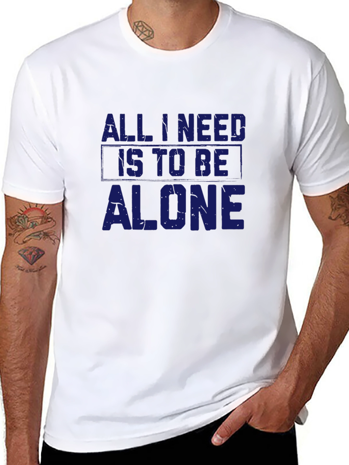 Black All I Need Is To Be Alone T-Shirt view 8