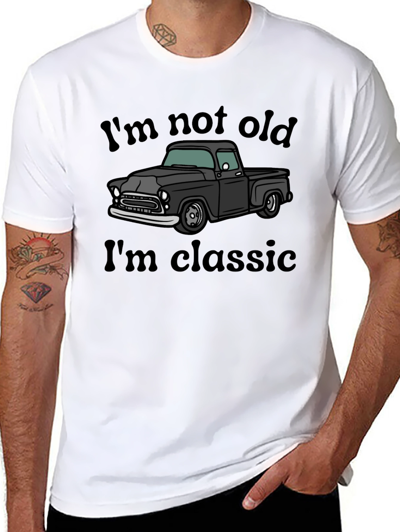 Black Classic Truck Graphic Tee - I'm Not Old, I'm Classic view 8